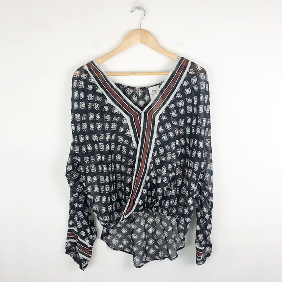 Free People Tops - Free People One Before Dawn Printed Wrap Blouse